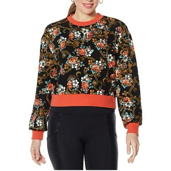laila Ali Sweaters - Laila Ali Black With Floral Pattern Pullover Sweater Size: Various NWT